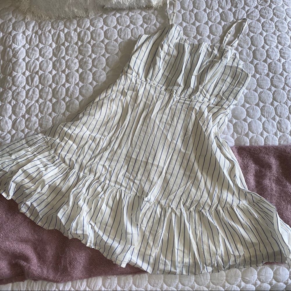 Old Navy off white dress with blue stripes